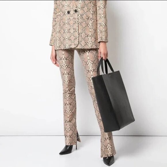 💕ANINE BING💕 Cigarette Python Trousers ~ Split Cuff Snakeskin Print XS NWT - Picture 7 of 16
